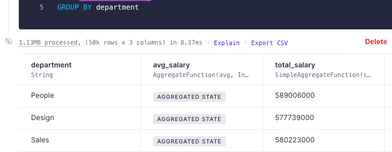 Showing aggregated state label