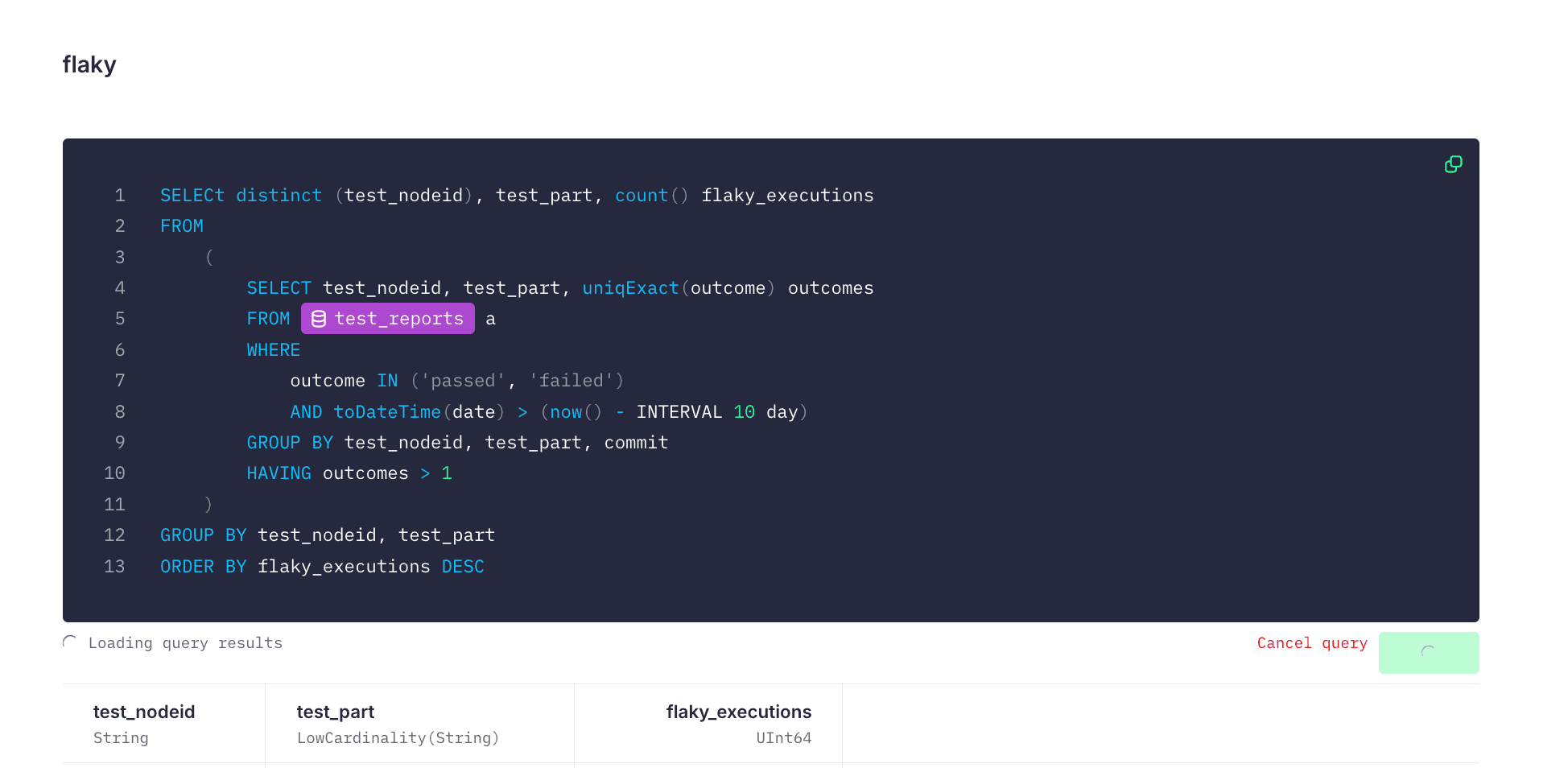 Cancel query
